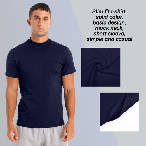 Mens T-Shirts Basic Short Sleeve Slim Fit Undershirt Solid Pullover Tank Tops - Picture 33 of 52