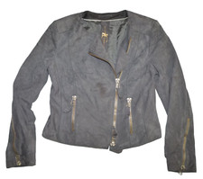 Luisa Cerano Grey Goat Leather Jacket Size 14 Lightweight And Soft Leather