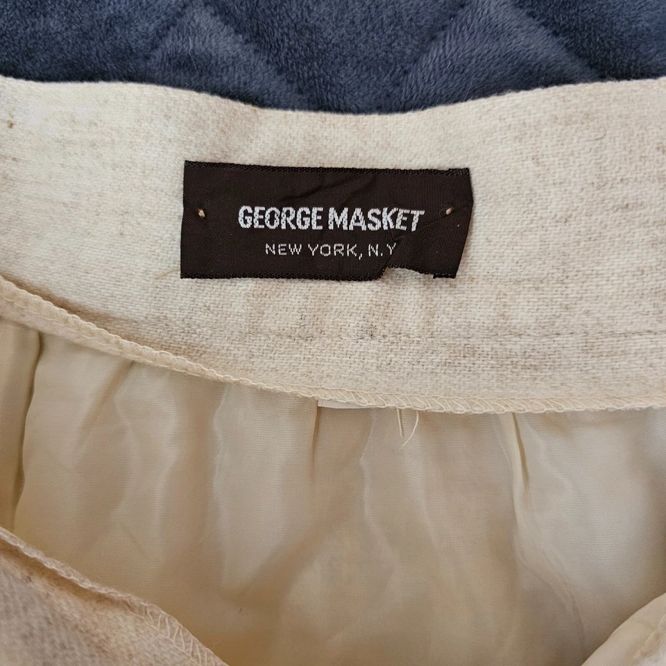 George Masket Beige Wool Skirt No Size Tag Lined Long Zippered Front - Image 3 of 4