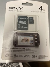PNY 4GB MicroSDHC Card Cell Phone Memory P-SDU4G4-GE