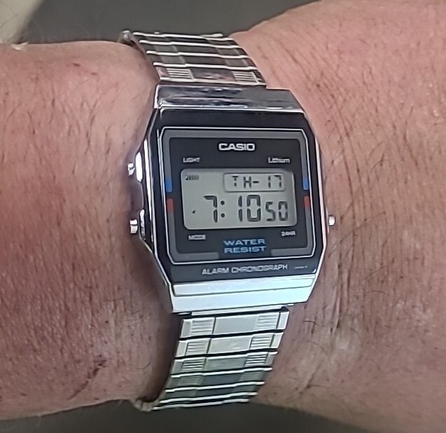 Vintage Casio A-156W Module 596 Alarm Chrono Alarm Japan U