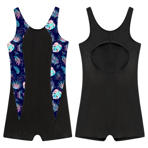 Girls Boys Swimwear Print Surfing Suit Keyhole Back Unisex Kids Monokini Boyleg - Picture 11 of 67