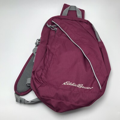 Eddie Bauer one shoulder small travel backpack in berry pink