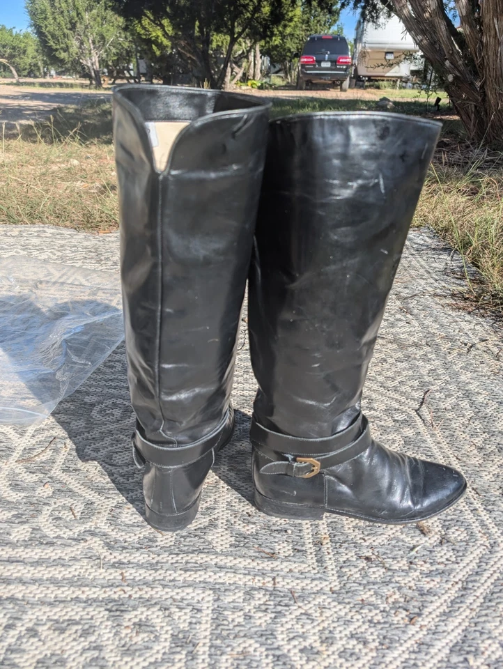 Botas de montar altas Charles Davis Roberta 8,5 AA cuero italiano Foto 2 de 2