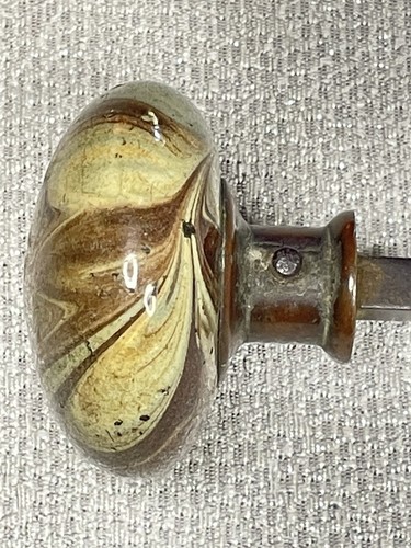 Vintage Bennington Door Knob Brown/Blue Swirl Door Knob - Imagen 12 de 14