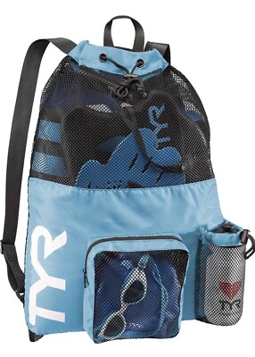 TYR Big Mesh Mummy Backpack for Wet Swimming, Gym, and Workout Gear