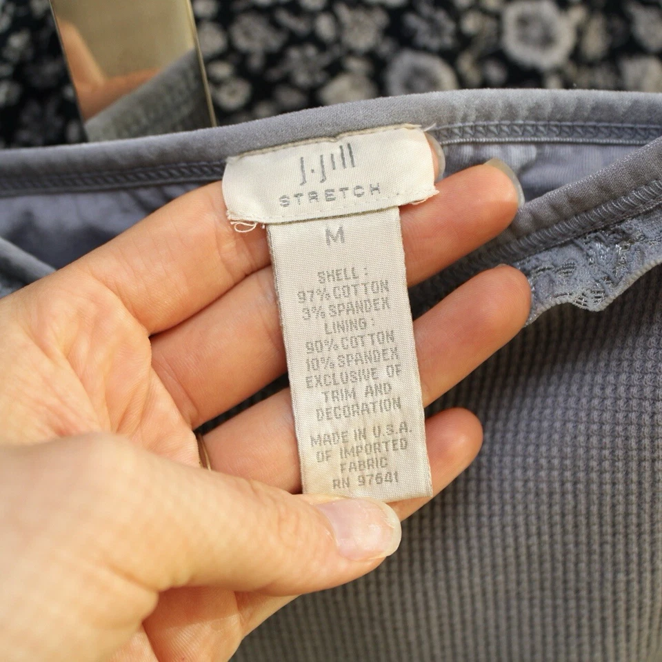 Sujetador de colección J.Jill camisola talla M con ribete de encaje incorporado Y2K Fairy Cottagecore Foto 3 de 4