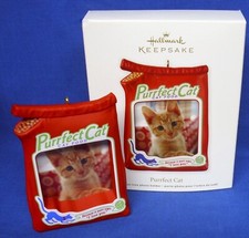 Hallmark Photo Holder Ornament Purrfect Cat 2012 Kitty Food Picture Frame NIB K2