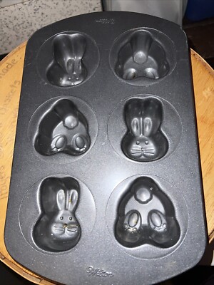 WILTON Bunny Faces & Butts 6 Mold MINI Easter Spring CAKE PAN 2105-0223 
