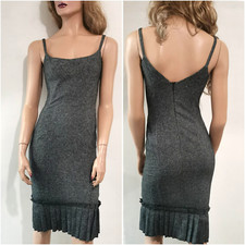 🆓US🛃 vintage D&G Dolce & Gabbana gray wool dress IT 40 XS