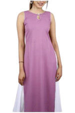 Women's Solid Purple Wear Crepe Fabric Kurti Palazzo In Regular Base Kurti