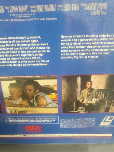 Psycho III Laser Disc SEALED Anthony Perkins - Picture 8 of 10