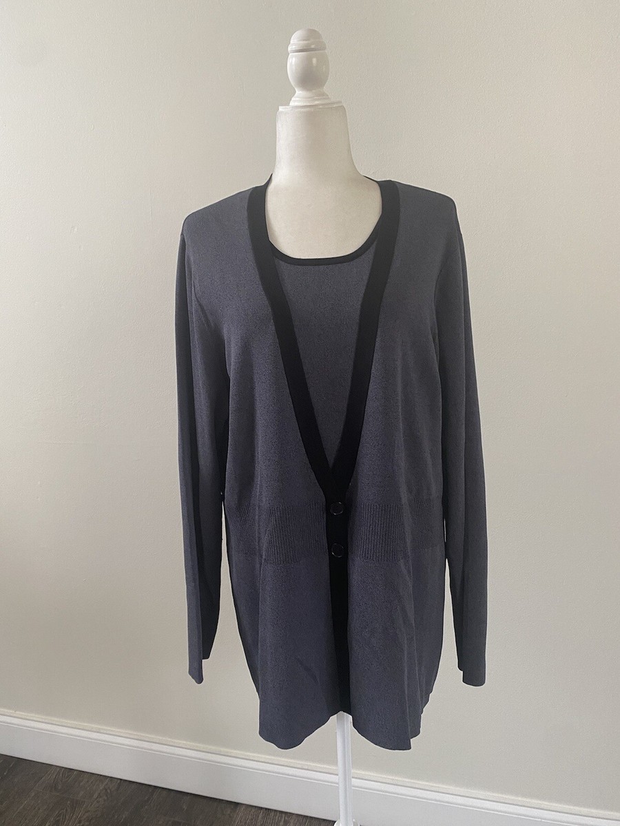 Ensemble 2 Pièces Dressbarn Cardigan Et Débardeur Noir - Taille S - Occasion Très Bon État
