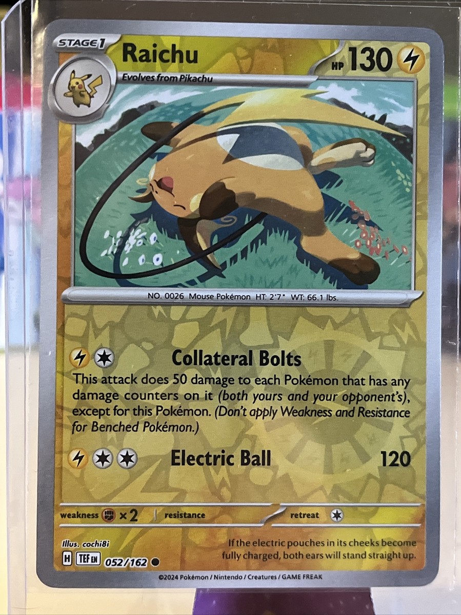 Raichu - 052/162 Temporal Forces Reverse Holo Pokemon - NM/MINT | eBay