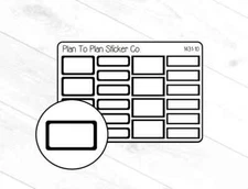 1431-10~~Black Colorful Mixed Boxes Planner Stickers.