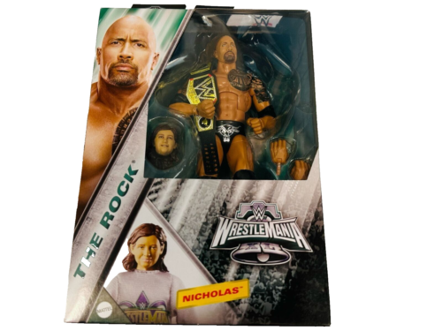 Figurine articulée WWE Elite Series The Rock Dwayne Johnson Wrestle Mania - Photo 1 sur 2