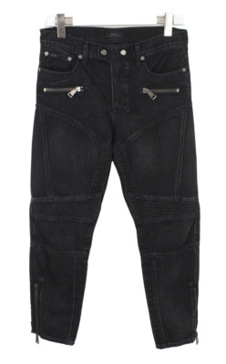 POLO RALPH LAUREN Herrenjeans W27 Reißverschluss Hose Fade Effekt Black Label