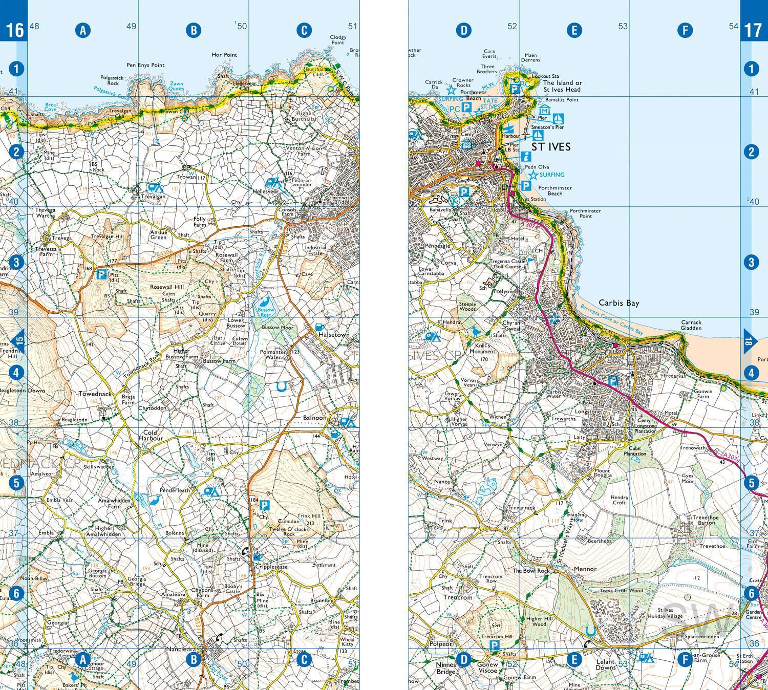 Thumbnail - Sw Coast Path North Cornwall Adventure Atlas | Taschenbuch | Englisch