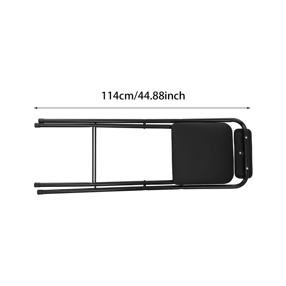 2Pcs Black Foldable Bar Chair Modern Tall Folding Chair Portable Folding Stool - Image 4 of 4