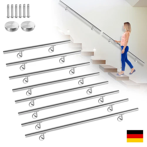 Edelstahl Geländer Wand Handlauf Treppe Haltegriff Balkongeländer Innen & Außen - Bild 1 von 19