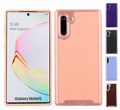 For Samsung Galaxy Note 10 - ShockProof Texture Armor Impact Rugged Cover Case