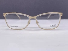 Eyeglasses Frames Woman Gold Transparent Rectangular Full Rim NP: 179 €