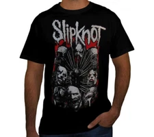 SLIPKNOT FACES PUNK ROCK Black T Shirt