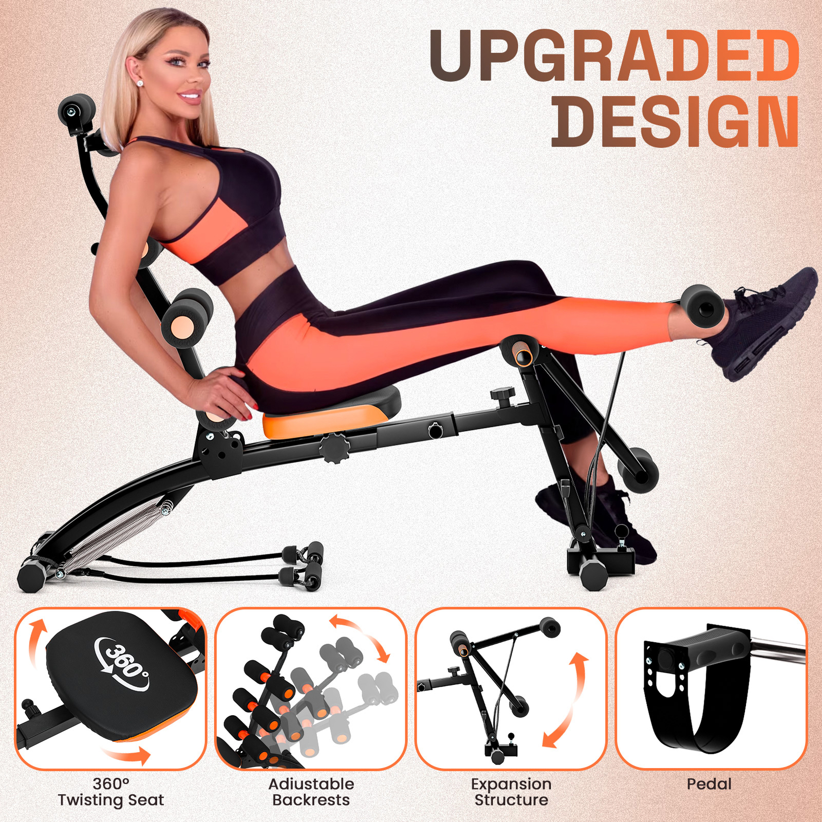 Ab Machine, Ab Workout Bench for Home Gym, Multi-Functional Ab Crunch Machine