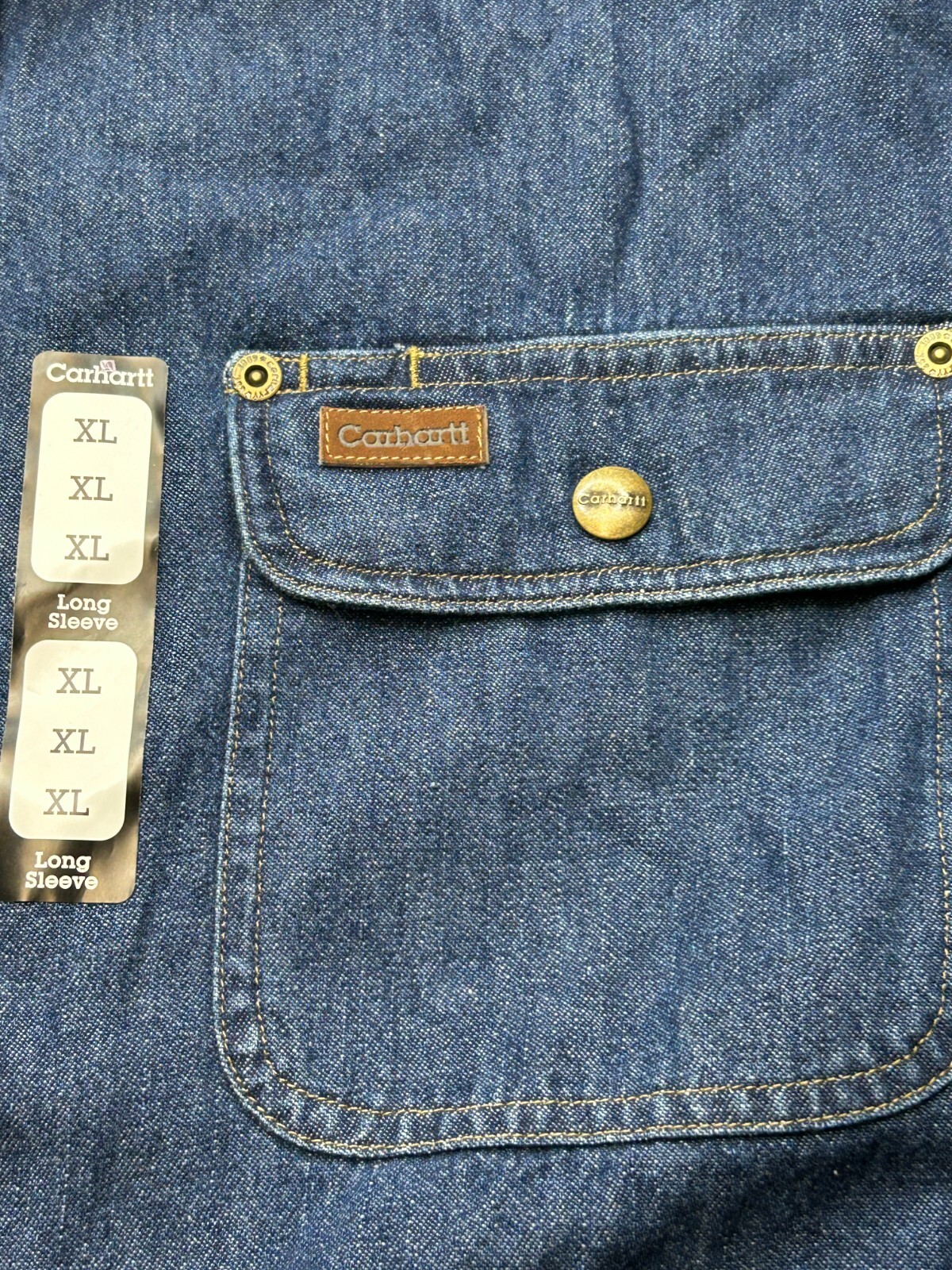 NWT Carhartt Denim Shirt JAC Fleece Lined Size X Large Regular 100% Cotton NWT