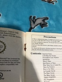 Nintendo NES Video Game Instruction Manual Taboo The Sixth Sense