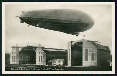 Photo postcard Friedrichshafen on Lake Constance, airship construction Zeppelin, Graf Zeppelin