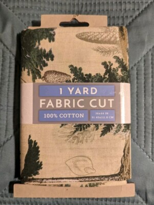 Winter Fabric | Pine Cone Bough Toss Beige | David Textiles PRECUT YARD