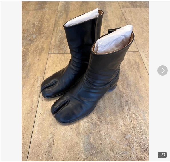 Maison Margiela Tabi Boots Leather Men's Boots Black Size 42 US 8.5