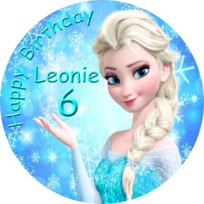 Tortenaufleger Tortenfoto Tortenbild Frozen Elsa Geburtstag Name Zahl Blau Dekor