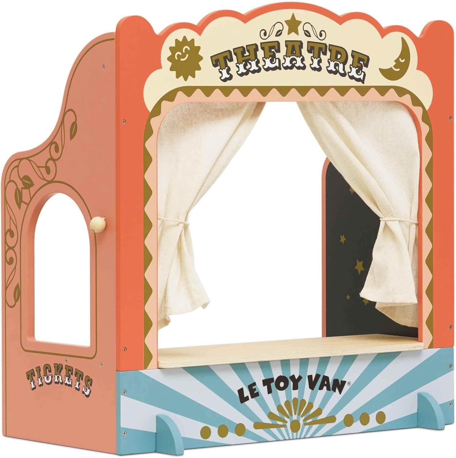 Le Toy Van Tabletop Puppet Wooden Theatre Playset for Ages 3 and Up
