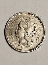 1868 Three Cent Nickel~CH/BU ~Beautiful Luster~Scarce Date~FAST FREE SHIPPING 