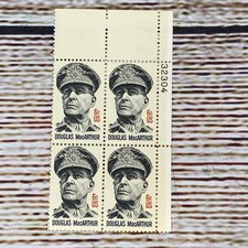Douglas MacArthur 6c US Postage Stamp Block of 4 Unused Collectible