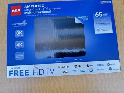 RCA ANT1170E Indoor HDTV Antenna Amplified 65 Mile Range Open Box New