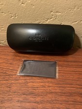 COACH AUTHENTIC HARD BLACK SUNGLASS CLAMSHELL CASE WITH CLEANING CLOTH