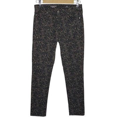 AG Adriano Goldschmied Pants Womens 27 Paisley Velvet Prima Ankle Cigarette NWT