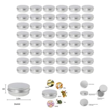 Aluminum Tin Cans 2 Oz 48 Pack Screw Lids For Salve Spices Candies