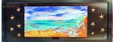 GERARD 8x20 in-Abstract Expressionist Original Painting Seascape Shadowbox