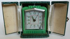 Réveil de voyage pendulette  Galalithe Bakélite BAYARD vers 1930 Art deco clock