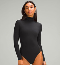 LULULEMON Black Wundermost Ultra-Soft Nulu Turtleneck Bodysuit Size XS