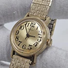 Vintage Timex Ladies Wrist Watch Mechanical Wind Up Runs Easy Reader Gold Tone