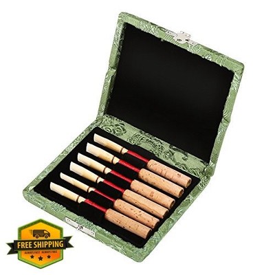 Tbest Oboe Case Wooden Silk Cover for 6 Reeds