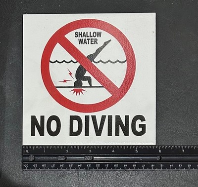 DMF-INT 6'' x 6'' Ceramic Pool Depth Marker ''NO DIVING''