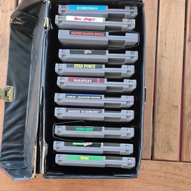 Nintendo NES Game Lot w/ Carrying Case - Super Mario Bros, Bomberman + More
