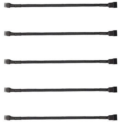 ThreeBulls 5 Pack 4-Pin PWM Fan Splitter Cable, Sleeved Braided Adapter Compu...