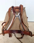 Vintage WW2 Swedish Military Metal Framed Canvas And Leather Backpack